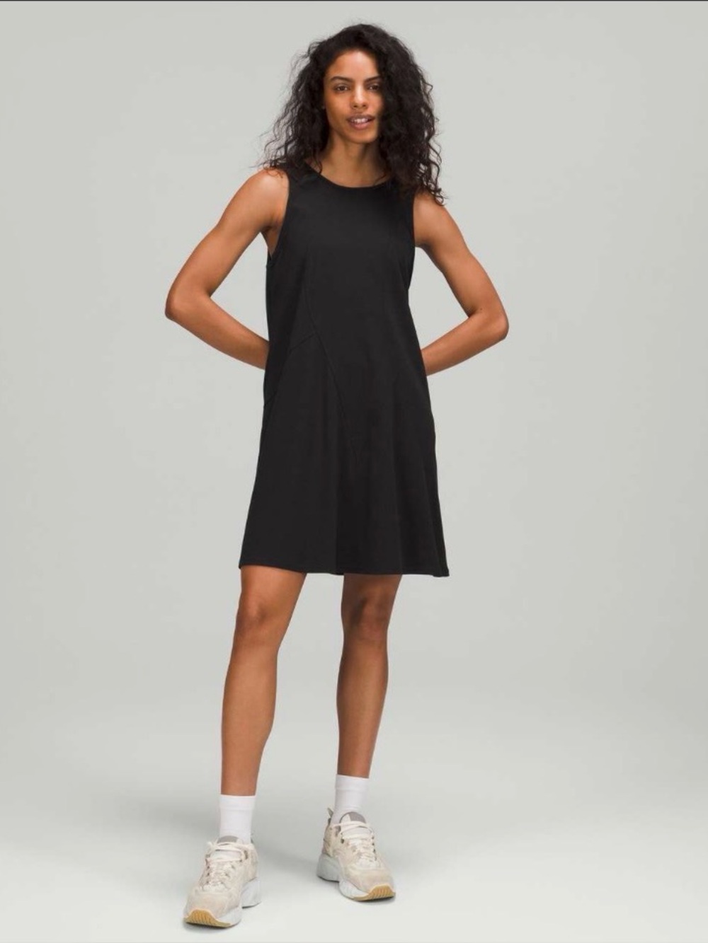 Lululemon Ribbed Cotton-Modal Sleeveless A-Line Dress in Cassis